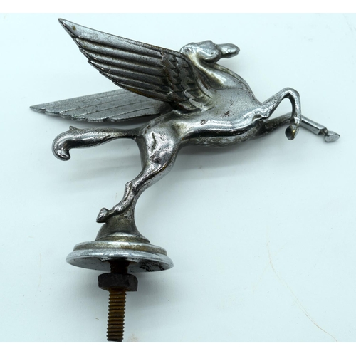 2532 - A Collection of metal car mascots including Jaguar , Pegasus , horse & Jockey and a life boatman fig... 