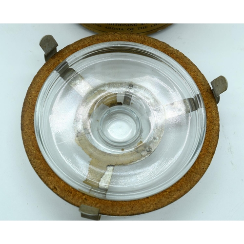 2538 - A vintage Italian  metal  ice bucket together with a Jamaican cigar container and two Spanish bottle... 