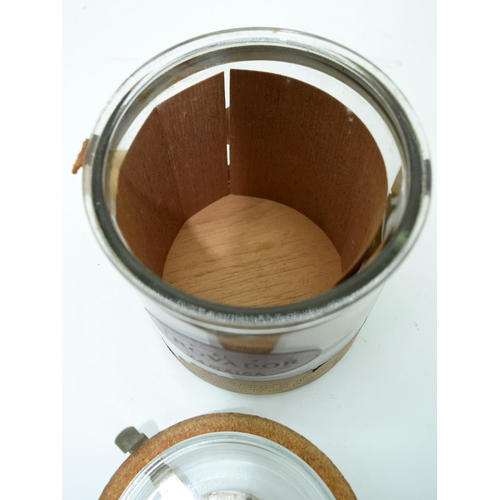 2538 - A vintage Italian  metal  ice bucket together with a Jamaican cigar container and two Spanish bottle... 