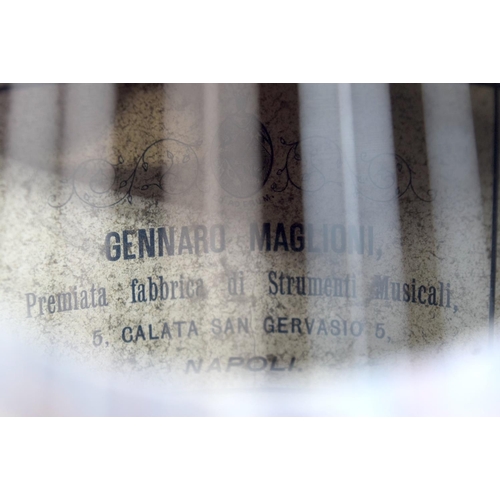 2548 - An antique Gennaro Maglioni mandolin with Mother of Pearl inlay 60cm .