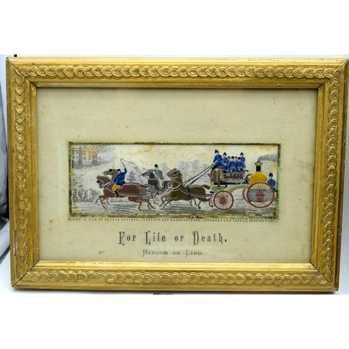 2557 - A collection of small Victorian Stevengraphs in  woven silk by Thomas Stevens various subjects, hunt... 