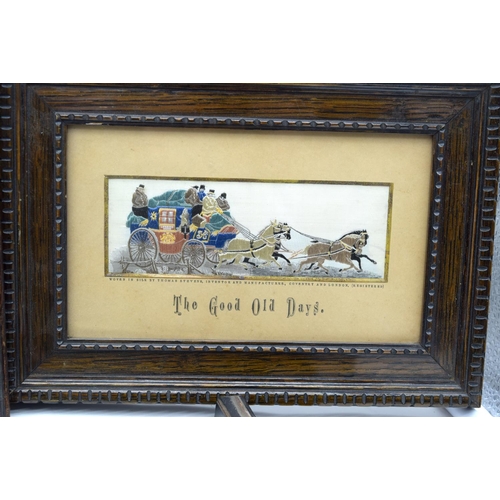 2557 - A collection of small Victorian Stevengraphs in  woven silk by Thomas Stevens various subjects, hunt... 