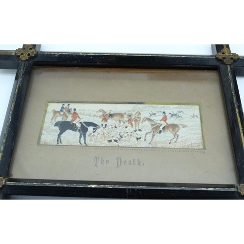 2557 - A collection of small Victorian Stevengraphs in  woven silk by Thomas Stevens various subjects, hunt... 