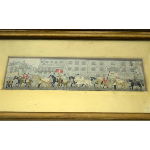 2557 - A collection of small Victorian Stevengraphs in  woven silk by Thomas Stevens various subjects, hunt... 