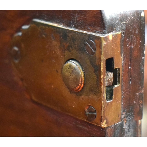 2566 - AN EARLY 19TH CENTURY SECRETAIRE MAHOGANY CHIFFONIER with lyre supports, brass mounts and reeded doo... 
