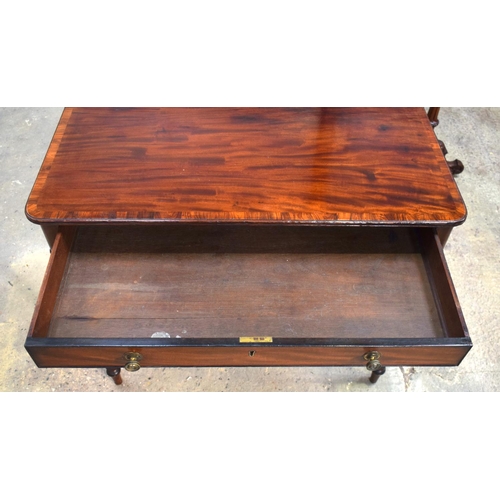 2574 - A GEORGE III SINGLE DRAWER WRITING TABLE. 76 cm x 45 cm.
