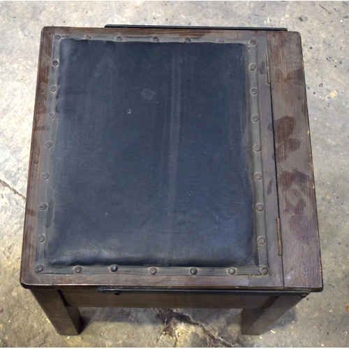 2585 - AN ANTIQUE COMMODE and a tripod stool. Largest 65 cm x 40 cm. (2)