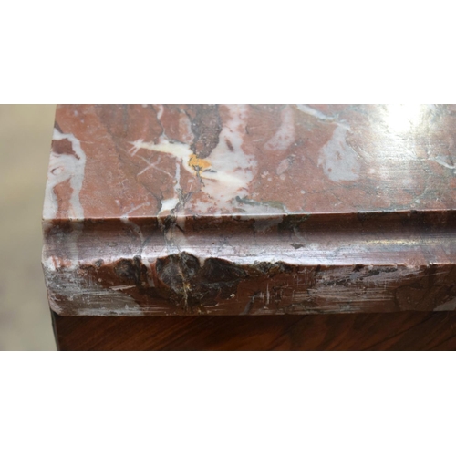 2587 - A LARGE 19TH CENTURY FRENCH KINGWOOD AND ORMOLU COMMODE with marble top and splayed feet. 102 cm x 8... 