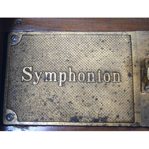 2589 - AN ANTIQUE SWISS MUSICAL SYMPHONIOM with separate discs. 45 cm x 22.5 cm.