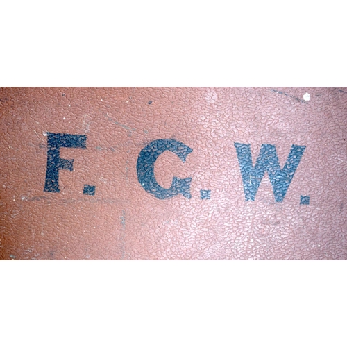 2591 - FOUR VINTAGE LEATHER SUITCASES. 66 cm x 41 cm. (4)