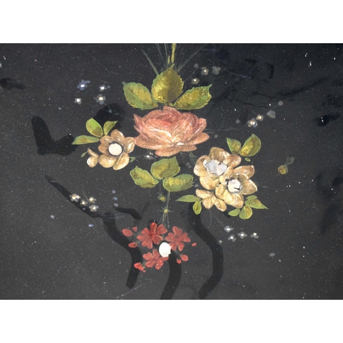 2596 - AN OAK GATELEG TABLE and a lacquer tray. 115 cm x 74 cm x 88 cm extended. (2)