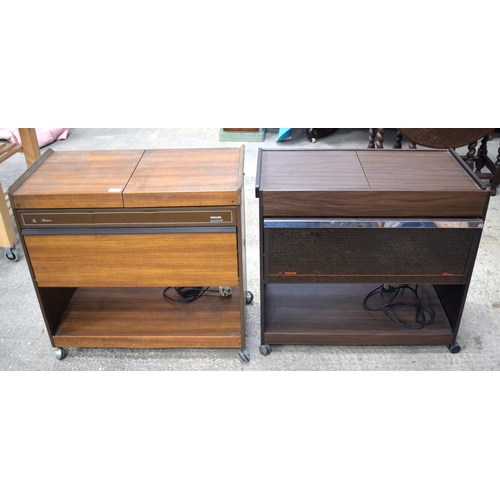 2598 - A RETRO PHILLIPS WARMING CABINET together with another. 70 cm x 70 cm. (2)