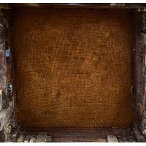 2607 - AN ARTS AND CRAFTS MOORISH CAIRO STOOL probably Liberty & Co. 47 cm x 40 cm.