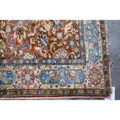 2611 - AN EARLY 20TH CENTURY MIDDLE EASTERN PERSIAN RUG together with a deco style rug. Largest 175 cm x 12... 