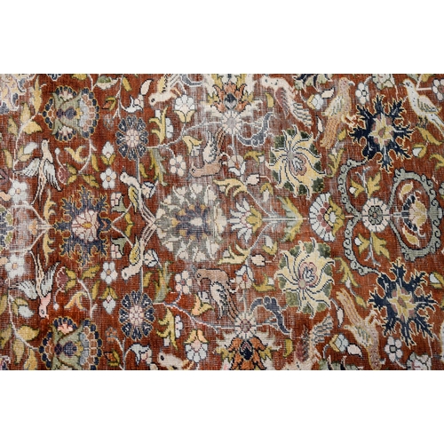 2611 - AN EARLY 20TH CENTURY MIDDLE EASTERN PERSIAN RUG together with a deco style rug. Largest 175 cm x 12... 