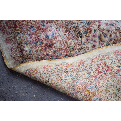 2612 - A LARGE MID CENTURY CONTINENTAL YELLOW GROUND CARPET. 367 cm x 262 cm.