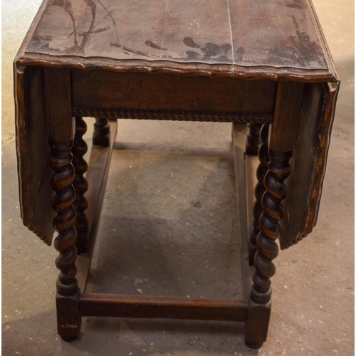 2615 - TWO 18TH CENTURY DESIGN OAK GATELEG DINING TABLES. Largest extended 154 cm x 75 cm. (2)