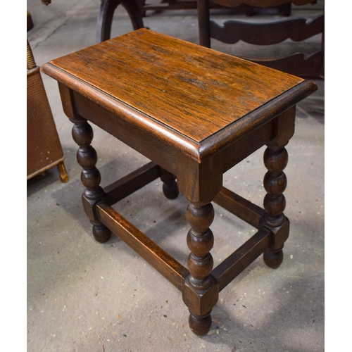 2618 - A VINTAGE TRUNK together with a Lloyd loom type seat etc. (7)