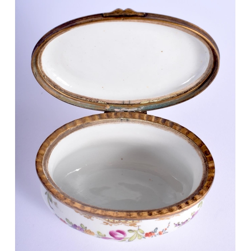 12 - A 19TH CENTURY GERMAN HOSCHT PORCELAIN ENAMELLED BOX painted with figures within landscapes. 10 cm x... 