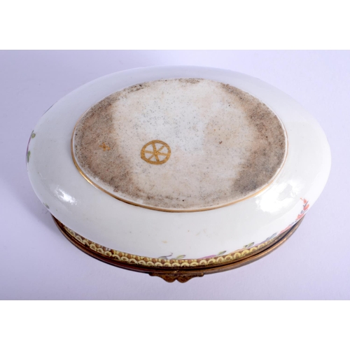 12 - A 19TH CENTURY GERMAN HOSCHT PORCELAIN ENAMELLED BOX painted with figures within landscapes. 10 cm x... 