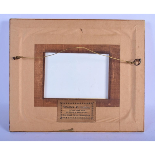 123 - 19th c. English porcelain plaque,  painted with fishermen in a rough sea nearing land and a continen... 