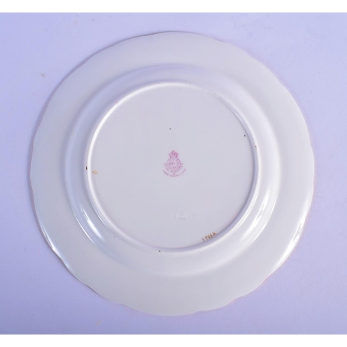 126 - Royal Worcester fine plate with elaborate crimson and raised gilt border painted with fruit byA. Shu... 