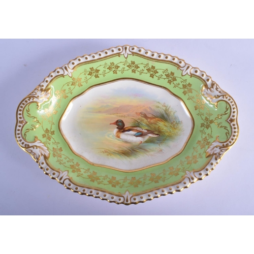 127 - Late 19th c. Aynsley oval dish painted by F. Micklewright each signed, with a Shieldrake named verso... 