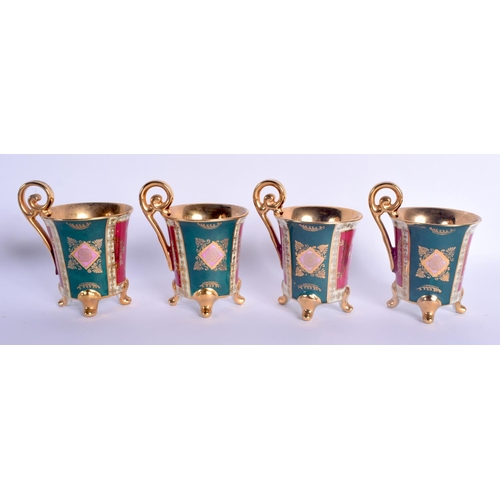 13 - A VINTAGE J K CARLSBAD BAVARIA PORCELAIN VIENNA STYLE TEASET decorated with Napoleonic scenes. Large... 