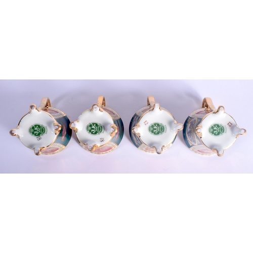 13 - A VINTAGE J K CARLSBAD BAVARIA PORCELAIN VIENNA STYLE TEASET decorated with Napoleonic scenes. Large... 