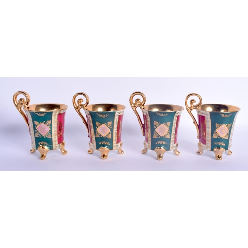 13 - A VINTAGE J K CARLSBAD BAVARIA PORCELAIN VIENNA STYLE TEASET decorated with Napoleonic scenes. Large... 