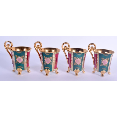 13 - A VINTAGE J K CARLSBAD BAVARIA PORCELAIN VIENNA STYLE TEASET decorated with Napoleonic scenes. Large... 