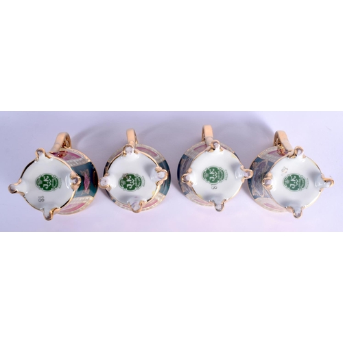 13 - A VINTAGE J K CARLSBAD BAVARIA PORCELAIN VIENNA STYLE TEASET decorated with Napoleonic scenes. Large... 