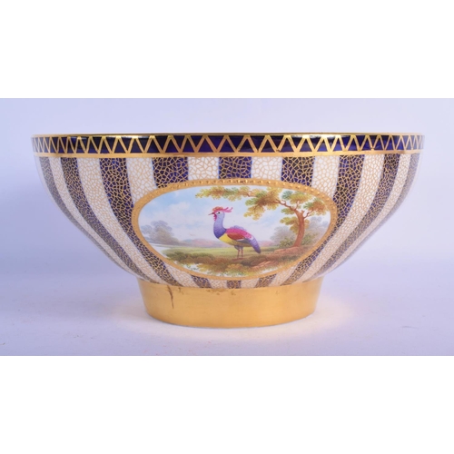 134 - Early 20th c. Aynsley fine bowl with three interior landscape panels and three exterior panels paint... 