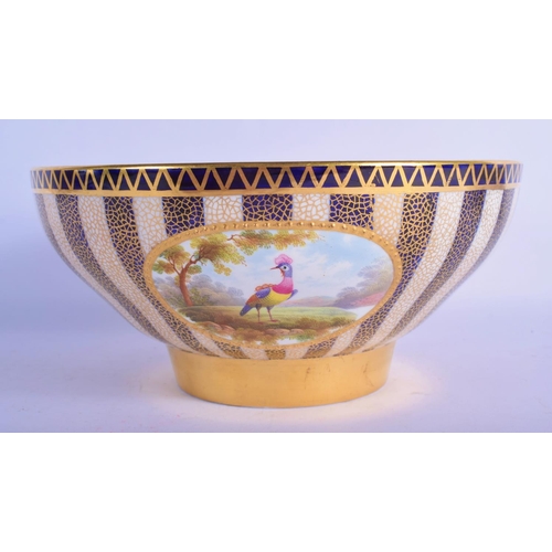 134 - Early 20th c. Aynsley fine bowl with three interior landscape panels and three exterior panels paint... 