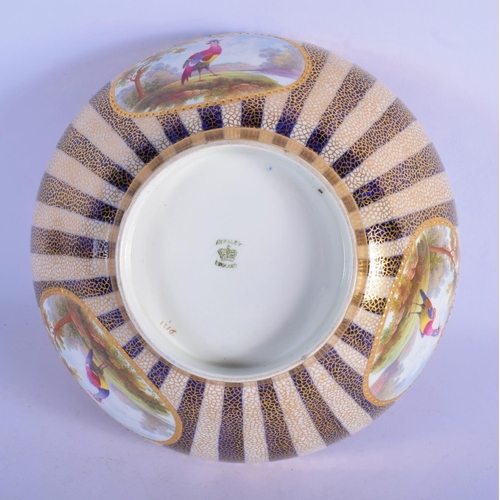 134 - Early 20th c. Aynsley fine bowl with three interior landscape panels and three exterior panels paint... 