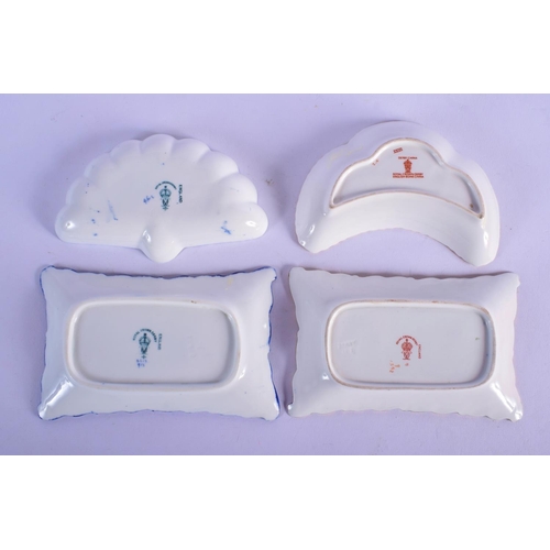 147 - Royal Crown Derby rectangular tray painted with imari pattern 2451, a similar crescent shaped tray, ... 