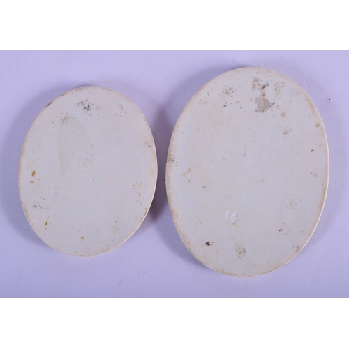 150 - 19th c. fine quality Continental plaque of an Italian girl and a larger plaque of a Italian Boy, bot... 