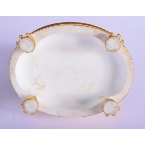 156 - Early 19th c. French inkwell modelled with naked child in basket, pushing a wheelbarrow and a 18th c... 