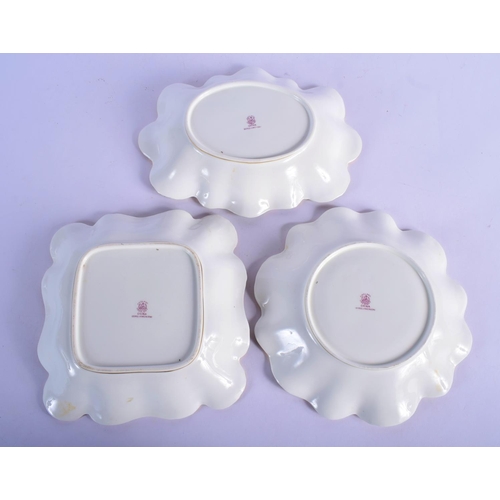 173 - A SET OF GEORGE JONES CRESCENT AND SONS PORCELAIN TEA WARES painted with fruiting panels. Largest 25... 