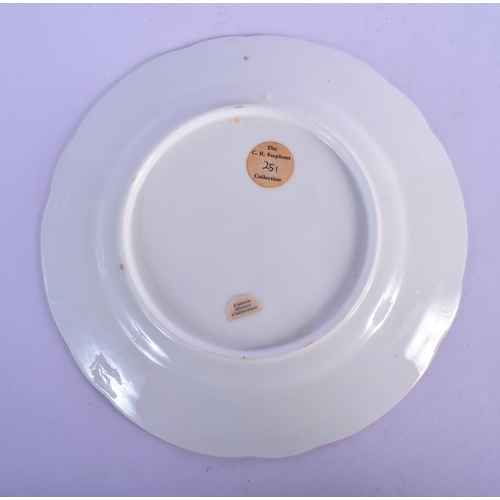 174 - Nantgarw plate c.1818-20, painted with small arrangements of colourful British flowers reserved on a... 