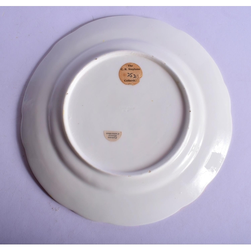 176 - Nantgarw plate c.1818-20, painted with small arrangements of colourful British flowers reserved on a... 