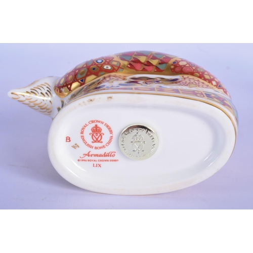 229 - Royal Crown Derby paperweight armadilo.  10cm High