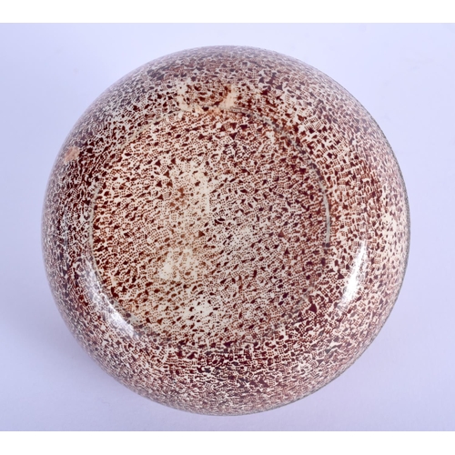 28 - A CHARMING ANTIQUE SCOTTISH PAINTED POTTERY CURLING STONE INKWELL with silver plated mounts. 7.5 cm ... 