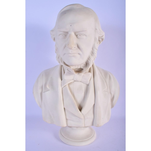 309 - A LARGE 19TH CENTURY ENGLISH PARIAN WARE BISQUE GLAZED BUST modelled as a male. 42 cm x 24 cm.