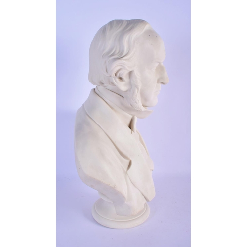 309 - A LARGE 19TH CENTURY ENGLISH PARIAN WARE BISQUE GLAZED BUST modelled as a male. 42 cm x 24 cm.