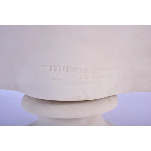 309 - A LARGE 19TH CENTURY ENGLISH PARIAN WARE BISQUE GLAZED BUST modelled as a male. 42 cm x 24 cm.