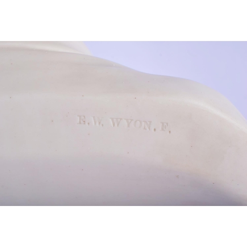 309 - A LARGE 19TH CENTURY ENGLISH PARIAN WARE BISQUE GLAZED BUST modelled as a male. 42 cm x 24 cm.