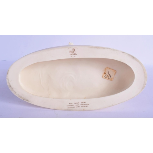 318 - AN UNUSUAL ANTIQUE PARIAN WARE PORCELAIN FIGURE modelled as a female upon a lion. 24 cm x 18 cm.