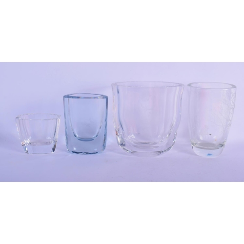 319 - FOUR EUROPEAN ART GLASS VASES. 16 cm x 12 cm. (4)