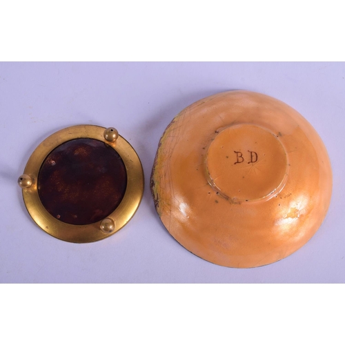 325 - TWO ART NOUVEAU EUROPEAN ENAMELLED DISHES. Largest 12 cm diameter. (2)